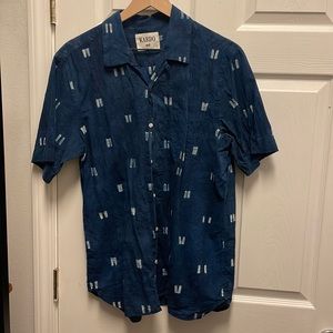 Kardo Shibori dyed camp collar shirt